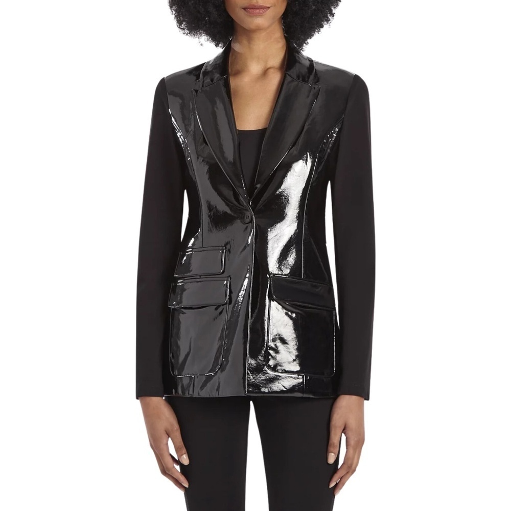 NWT Capsule 121 The Vinyl Combo Dart Blazer in Black Sz. S